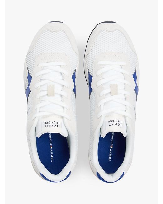 Tommy Hilfiger White Mixed Texture Mesh Cleat Trainers for men