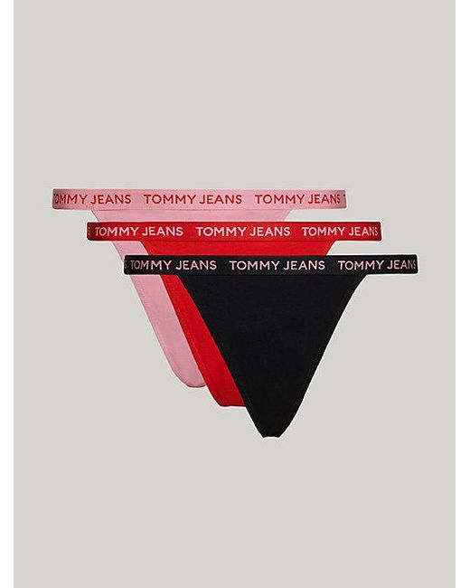 Tommy Hilfiger Essential Set Van 3 Strings Met Logoband in het Red