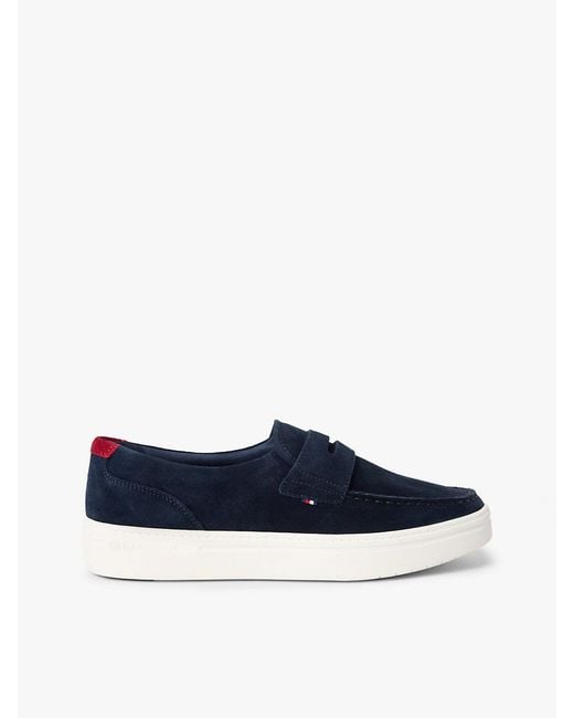 Tommy Hilfiger Blue Lightweight Suede Hybrid Loafers for men