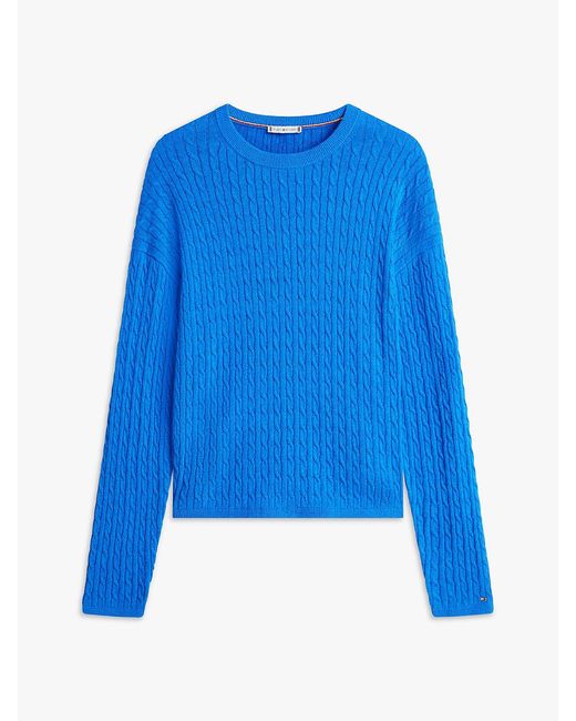 Tommy Hilfiger Blue Cable Knit Relaxed Jumper