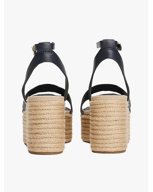 Alpargatas De Piel Con Plataforma Tommy Hilfiger de color Blue