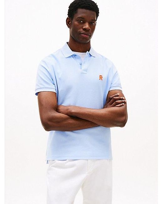 Polo Th Monogram De Corte Regular Tommy Hilfiger de hombre de color White