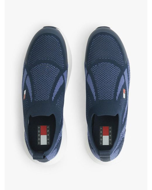 Tommy Hilfiger Blue Logo Knit Pull-On Trainers for men
