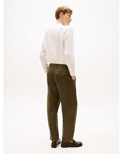 Tommy Hilfiger Regular Fit Broek Van Puur Linnen in het Natural voor heren