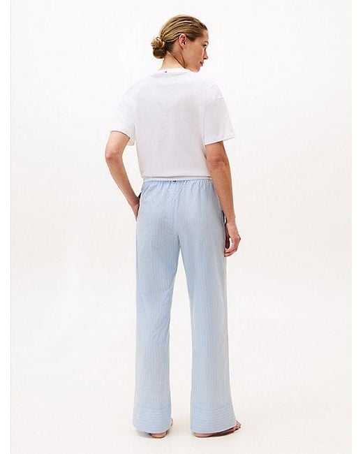 Pantalón De Pijama Essential De Popelín Tommy Hilfiger de color Blue