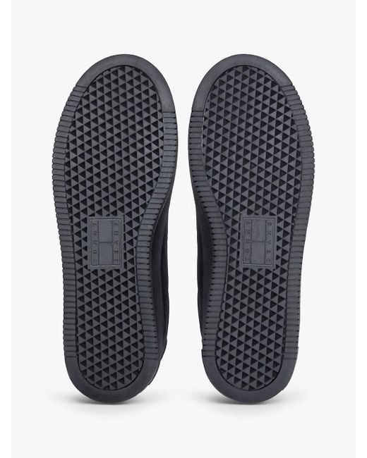 Tommy Hilfiger Blue Essential Logo Platform Trainers With Leather