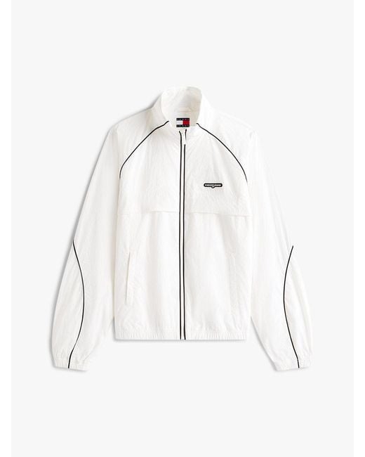 Tommy Hilfiger White Water Repellent Piping Track Jacket