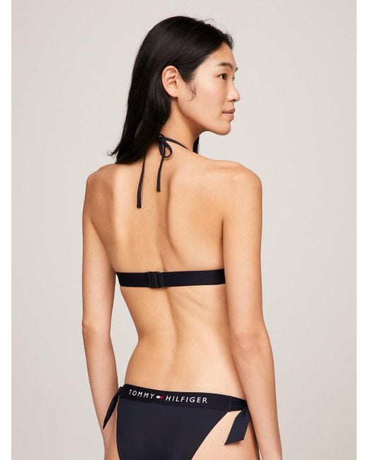 Tommy Hilfiger Blue Th Original Foam Triangle Halterneck Bikini Top