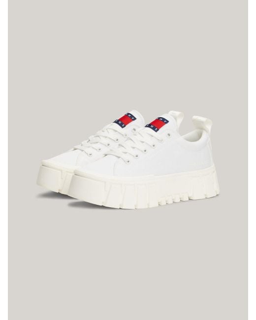 Tommy Hilfiger Natural Cleat Flatform Sole Trainers