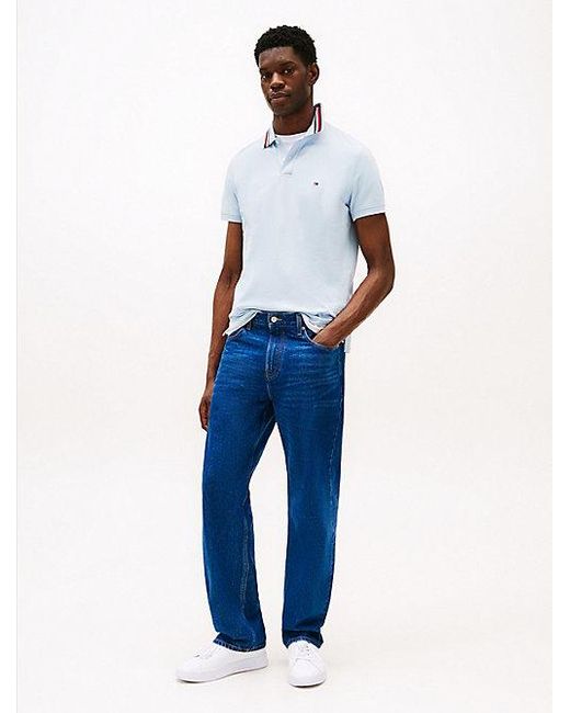 Polo De Corte Regular Con Cuello Distintivo Tommy Hilfiger de hombre de color White
