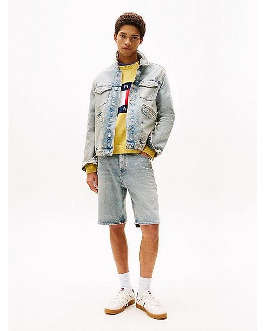 Tommy Hilfiger Isaac Relaxed Truckerjack Met Distressing in het Gray voor heren