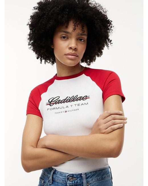 Tommy Hilfiger Blue Th X Cadillac Formula 1 Team Logo Raglan T-Shirt