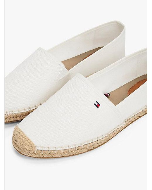 Tommy Hilfiger Canvas Espadrille Met Geborduurde Vlag in het White
