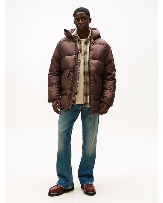Tommy Hilfiger Brown Water Repellent Relaxed Puffer Jacket for men