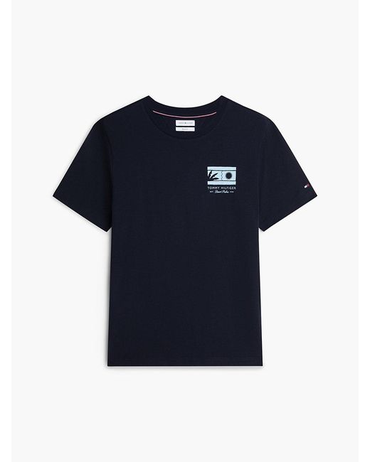 Tommy Hilfiger Blue Logo Graphic Jersey Crew Neck T-Shirt for men
