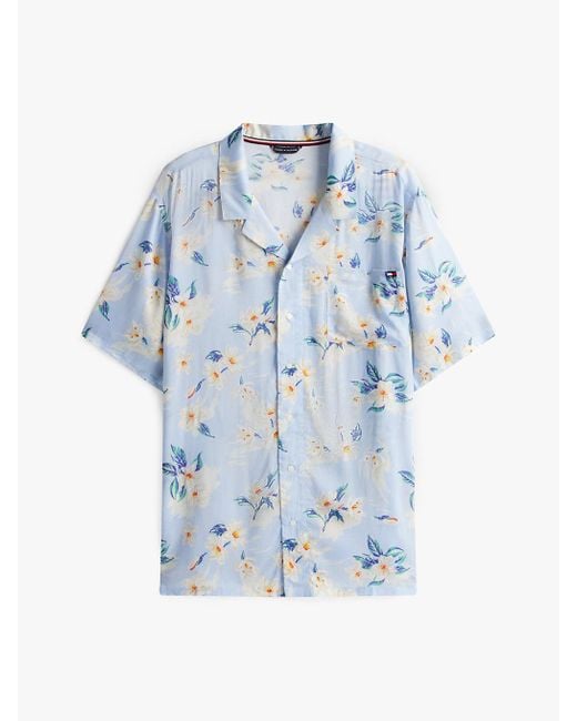 Camicia Stile Bowling Con Stampa di Tommy Hilfiger in Blue da Uomo