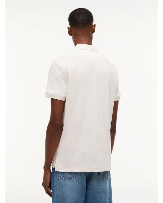 Tommy Hilfiger White Regular Fit Tonal Stripe Polo Shirt for men