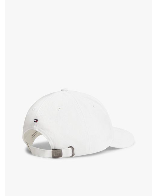 Tommy Hilfiger White Graphic Embroidery Six-Panel Baseball Cap for men