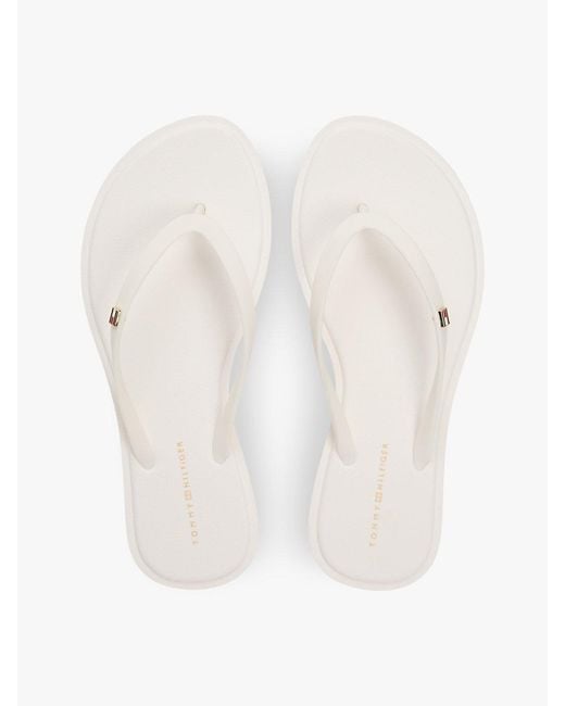 Tommy Hilfiger Natural Chic Enamel Flag Flip-flops