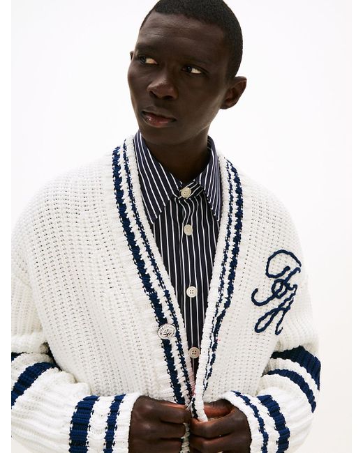 Tommy Hilfiger White The Runway Collection Back Logo Cardigan for men