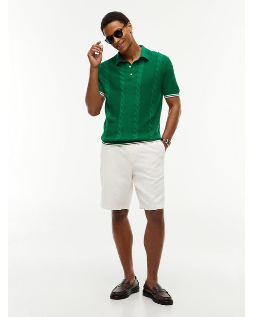 Tommy Hilfiger White Woven Structured Relaxed Fit Shorts for men
