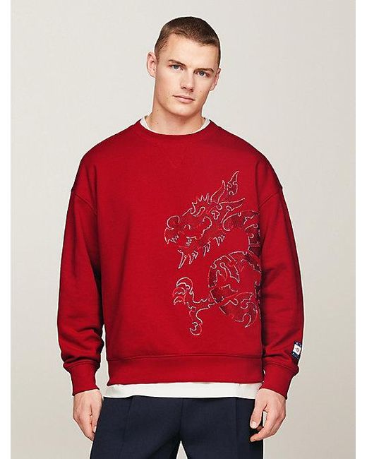 Tommy Hilfiger Tommy X Clot Uniseks Sweatshirt Met Draak in het Red voor heren