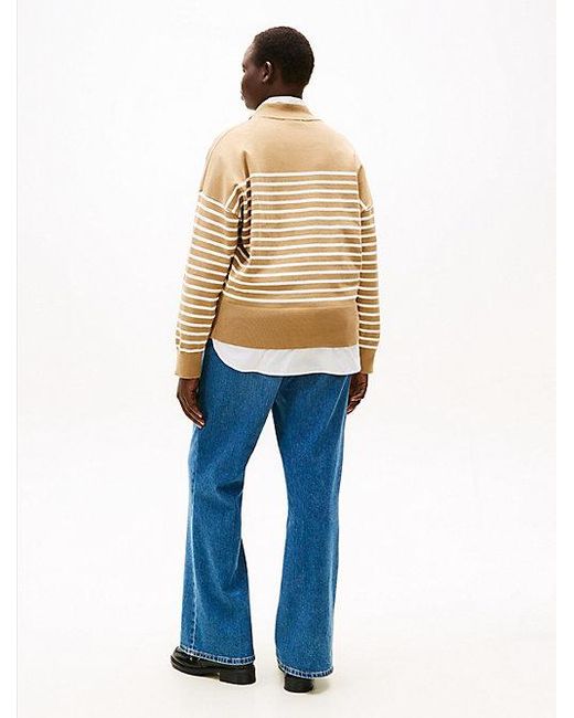 Jersey De Rayas Con Botones Dorados Tommy Hilfiger de color Natural