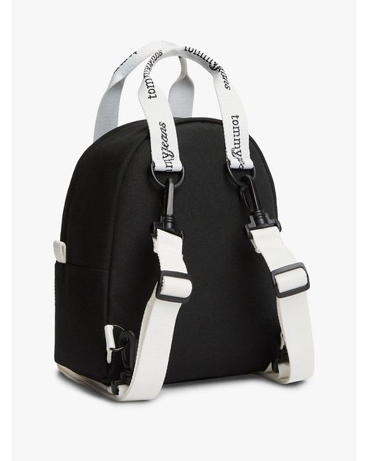 Tommy Hilfiger Black Essential Repeat Logo Dome Backpack