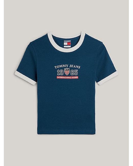 Tommy Hilfiger Blue Tommy Jeans International Games Kontrast-T-Shirt