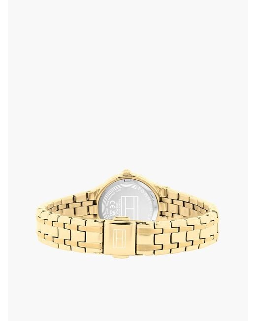 Tommy Hilfiger Metallic Plated Frosted Dial Chain-Link Watch