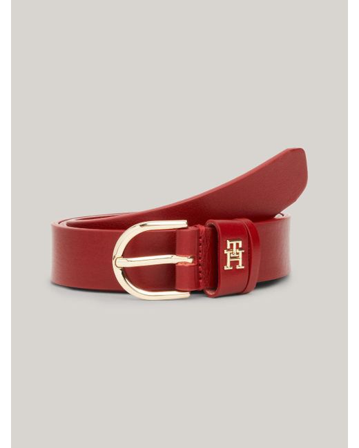 Tommy Hilfiger Red Essential Effortless Leather Belt