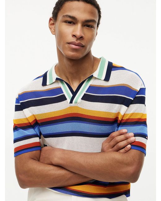 Tommy Hilfiger Blue Relaxed Fit Multicolour Stripe Polo Shirt for men
