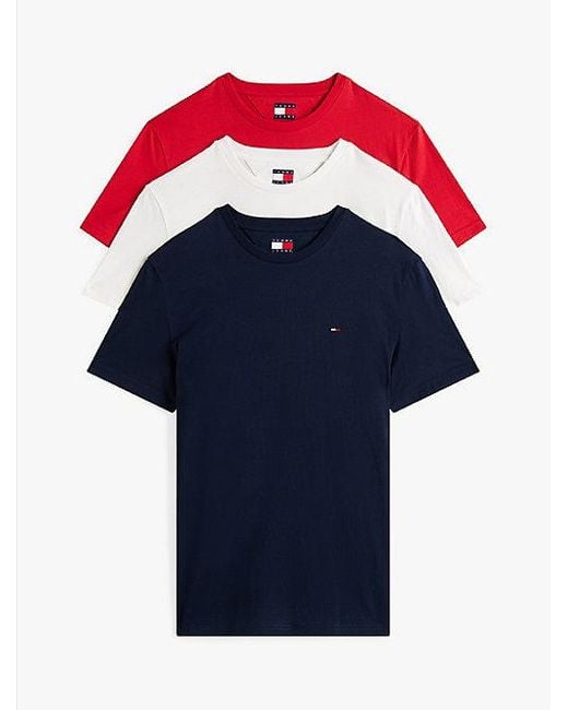 Tommy Hilfiger Set Van 3 Extra Slim Fit T-Shirts Met Vlag in het Blue voor heren