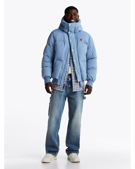 Tommy Hilfiger Blue Relaxed Hooded Puffer Jacket for men