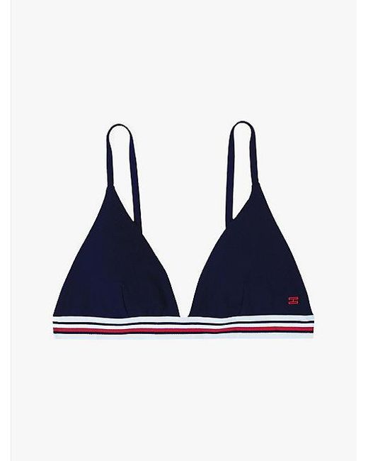 Parte Superior De Bikini De Triángulo Tommy Hilfiger de color Blue