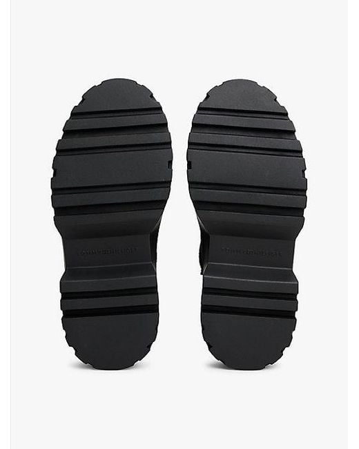 Botas De Nieve En Piel Con Suela Dentada Tommy Hilfiger de color Black