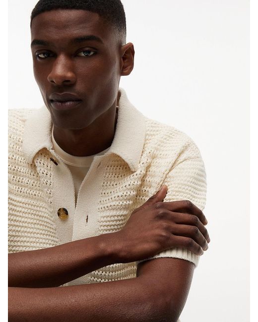 Tommy Hilfiger White Tommy Badge Woven Short Sleeve Shirt for men