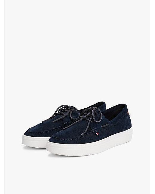Tommy Hilfiger Hybride Suède Bootschoen Met Veters in het Blue voor heren