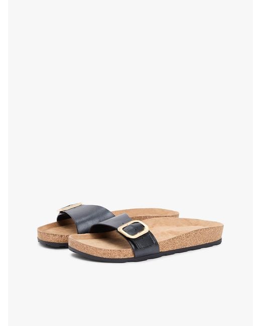 Tommy Hilfiger White Cork Footbed Slip-On Sandals