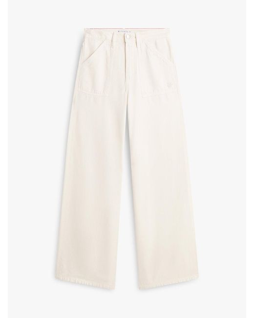 Tommy Hilfiger White 70s High Rise Wide Leg Jeans