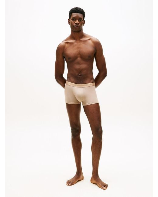 Tommy Hilfiger Brown 3-Pack Everyday Luxe Tonal Logo Trunks for men
