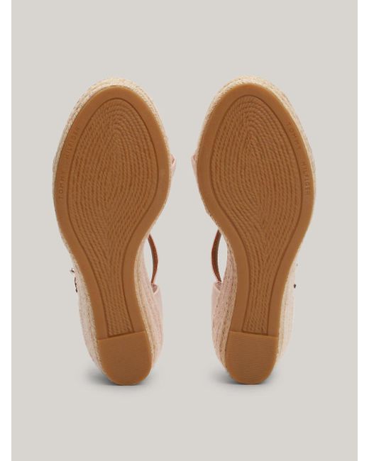 Sandales espadrilles compensées à bout ouvert Tommy Hilfiger en coloris Natural