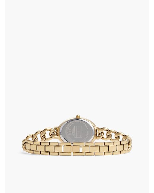 Tommy Hilfiger Metallic Oval Dial-Plated Bracelet Watch