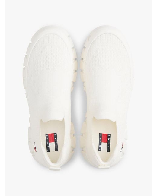 Tommy Hilfiger Natural Chunky Cleat Knit Trainers