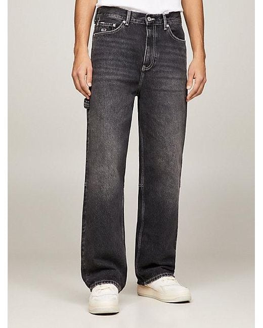 Tommy Hilfiger Aiden baggy Zwarte Jeans Met Fading En Logo in het Gray voor heren