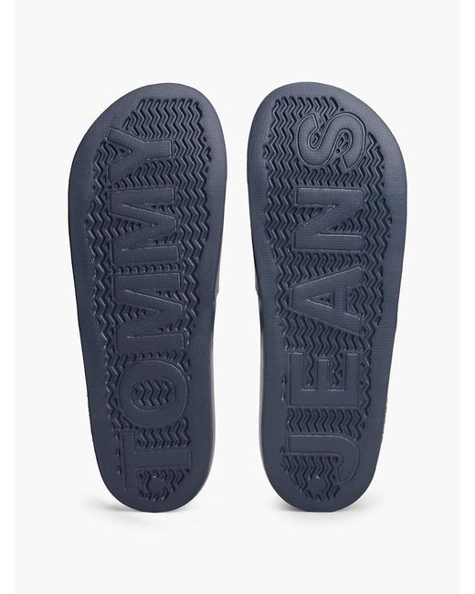 Tommy Hilfiger Blue Flag Badge Contoured Pool Slides for men