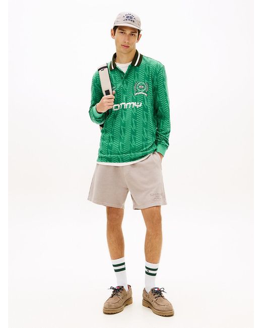 Tommy Hilfiger Green Classic Tonal Logo Embroidery Sweat Shorts for men