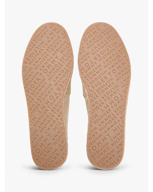 Tommy Hilfiger Natural Th Monogram Metallic Leather Espadrilles
