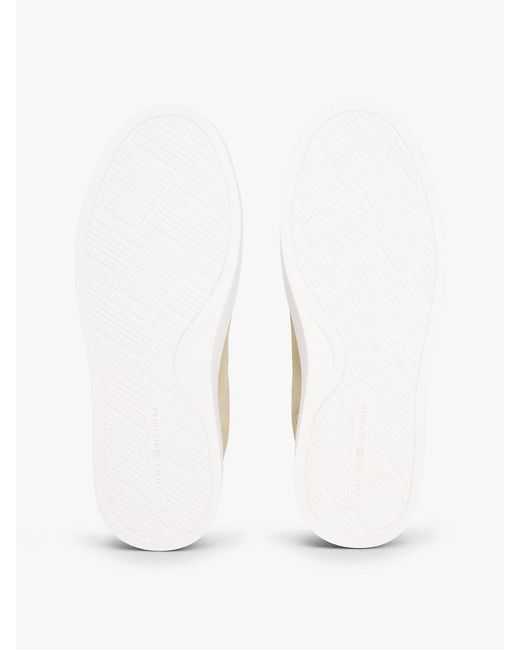 Tommy Hilfiger White Suede Metallic Logo Cupsole Trainers