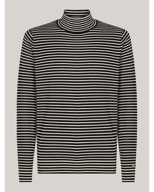Tommy Hilfiger Black Smart Casual Roll Neck Jumper for men